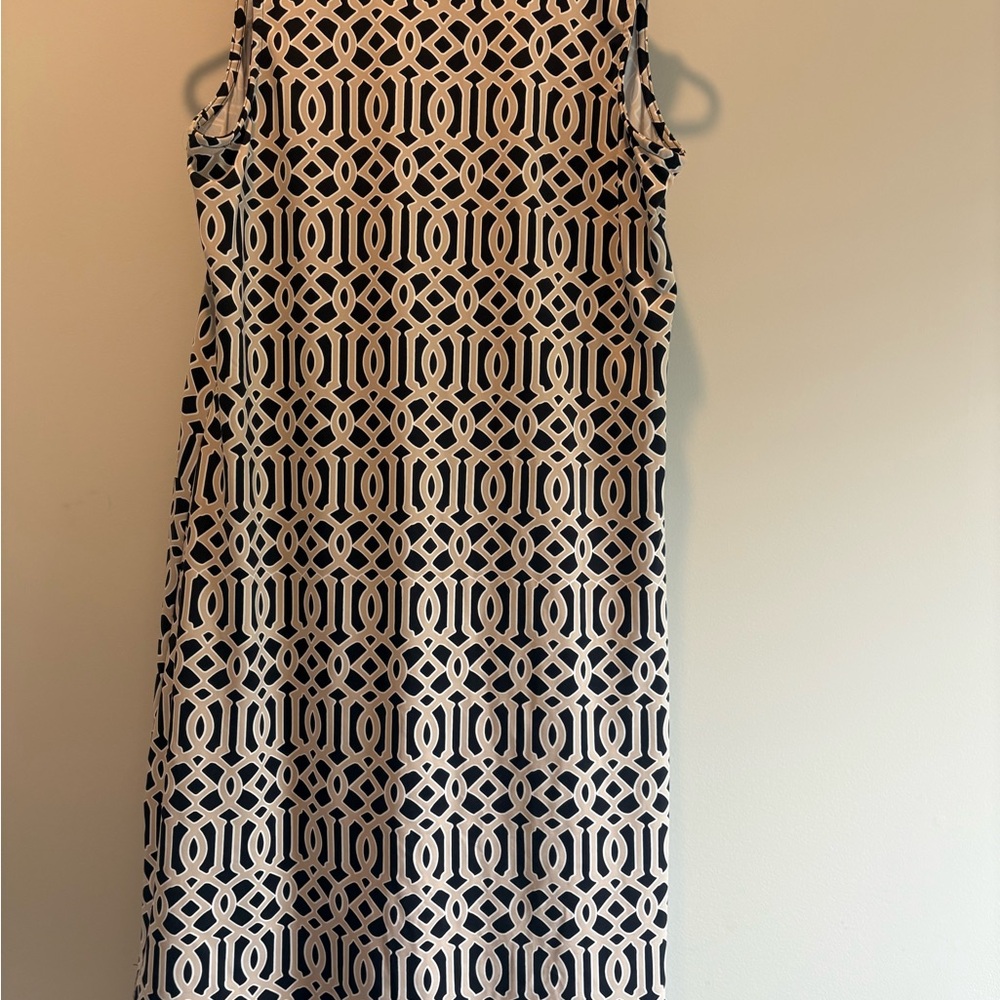 Lulu-B Black and White Sleeveless Sheath Dress